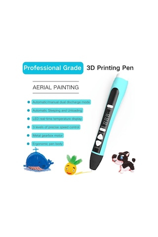 Xuweiwei 1 Set Yeşil Yüksek Sıcaklık 3d Çizim Kalemi Led Ekranlı Yüksek Kaliteli Dıy Baskı Kalemi Pla Abs Reçine Uyumlu
