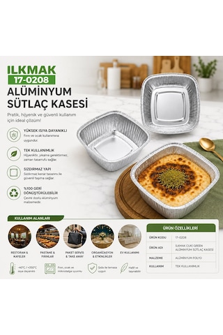 İlkmak Cuki Green Alüminyum Sütlaç Kasesi- 100'li Paket