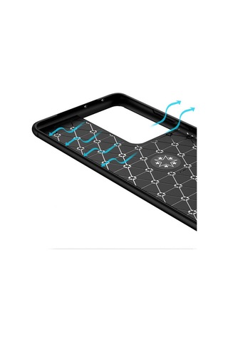 Samsung Uyumlu Galaxy S21 Ultra Kılıf Zore Ravel Silikon Kapak Siyah-Mavi