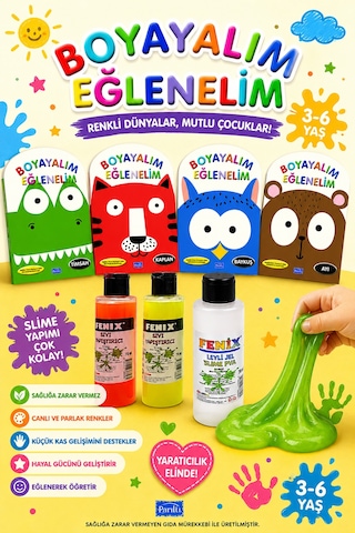 3-6 Yaşa Uygun Boyayalım Eğlenelim Seti - 4 Kitap