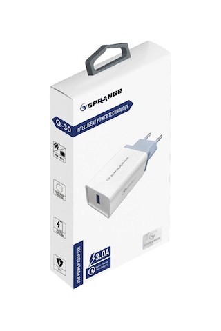 Sprange Q-30 3.0a Usb Çıkışlı Hızlı Ev Şarj Başlığı