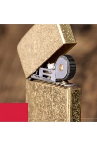 Kuboy Vintage Çakmak Benzinli Slim Çakmak Antik Altın Renk Bronz