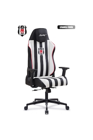 Fanchair X Beşiktaş Çubuklu Lisanslı Oyuncu Koltuğu-34 Siyah
