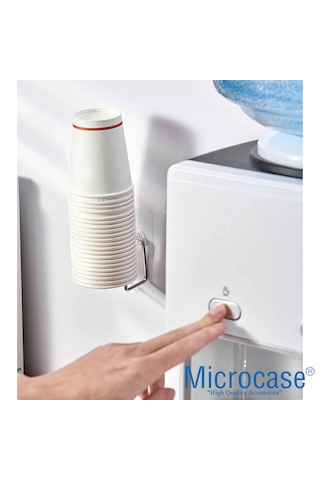 Microcase Yapışkanlı Duvara Yüzeye Monte Kağıt Bardak Askılığı - Al5307 2 Adet Gri