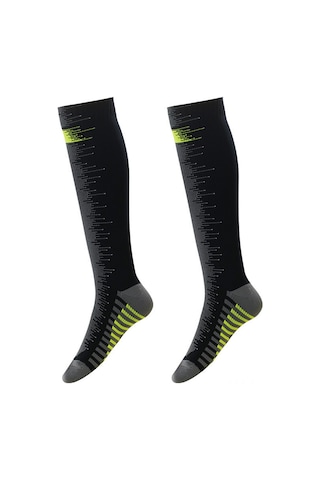 Tenfowee Uzun Çoraplar: Su Geçirmez, Isı Sağlar, Nefes Alır - Dağcılık, Kamp, Bisiklet, Kayak İçin Dış Mekan Ayakkabı Çorapları Siyah + Sarı Çubuklar