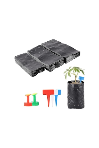 Kalın Körüklü Fide Torbası Fidan Yetiştirme Poşeti Siyah Delikli - 15x20 Cm. - 10 Kg.lık Paket