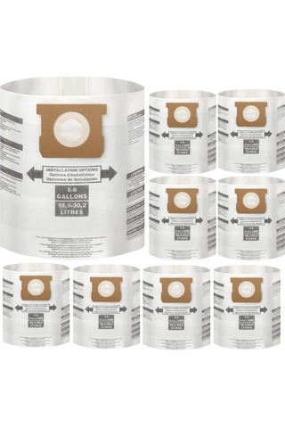 Qingmipy 8 Adet Yüksek Verimli Tek Kullandım Filtre Çantası - 5-8 Galon Shop Vac İçin Uyumlu E Tipi 90661/9066133, H Tipi 90671/9067133, Vf2004, Vhbs Vdbs