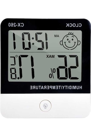 Ulzyvf Mini Termometre Higrometre: Büyük Lcd Ekran, Sıcaklık, Nem Ve Zaman Göstergeli, Pratik Ve Şık Tasarım, Küçük Boyutlu Model