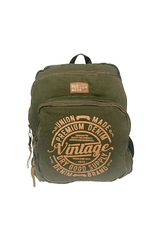 Kaliteli Siyah Vintage Salaş Baskılı Disayn Günlük Gezi Okul Sırt Çantası Revilla Bag 28x38cm Açık Kahverengi