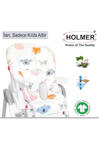 HOLMER Leke Tutmaz Organik Mama Sandalyesi Minderi & Kılıfı Max-M