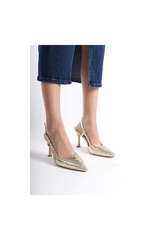 Mubiano Hakiki Deri Collection Kadın Topuklu Stiletto & Ayakkabı Dore -mcbrg5738-dr Dore