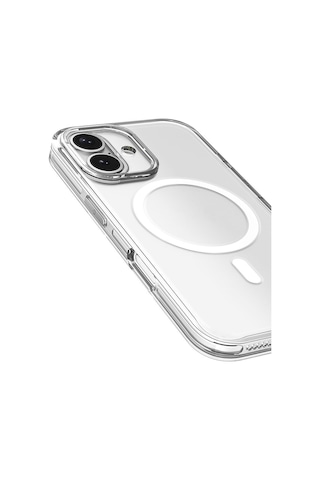 Apple Uyumlu iPhone 16 Kılıf M-safe Şarj Özellikli Kamera Korumalı Zore Kripto Kapak Seffaf