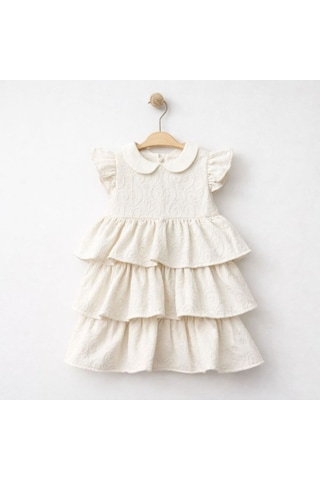 Baby Corner Fırfırlı Kız Bebek Elbise Bej
