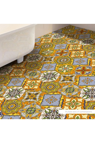 Geekyou 10 Adet 20x23 Cm Pvc Zemin Sticker - Kolay Yapıştır & Çıkar, Geleneksel Desenler, Ev Dekorasyonu Yenileme Diğer