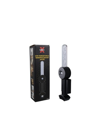 Mıktanıslı Rgb Renkli Usb Şarjlı 800 Mah 3 Kademeli Işıklı Sensörlü Duvar Aplik Siyah