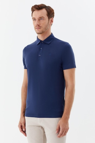 Sabri Özel Erkek Lacivert Dar Kesim Slim Fit Modal Dokuma Polo Yaka Tişört