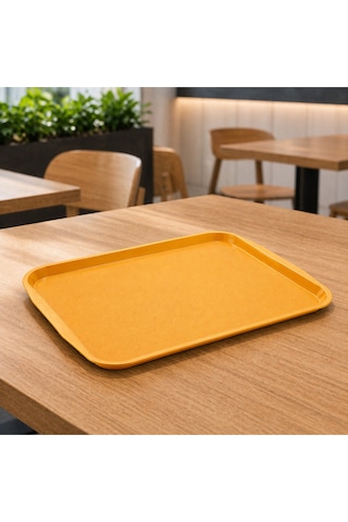 6 Adet Abs Servis Tepsisi Kaymaz Yüzeyli 37x53 Cm Sarı Renk Endüstriyel Kullanıma Uygun, Kırılmaz, Bpa Free 7 Renk Seçenekli
