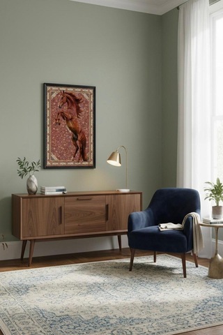 Raschel Home Premium Kumaş Halı Çerçeveli Tablo Halı Dokulu Özel Çerçeveli Kırmızı 50 X 70 Çok Renkli