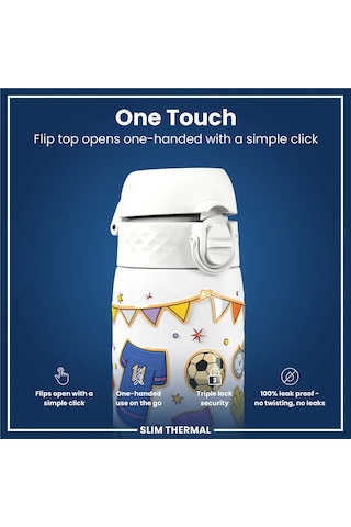 Ion8 - İnce Su Termosu - Futbol - 500 Ml - Sızdırmaz Çok Renkli