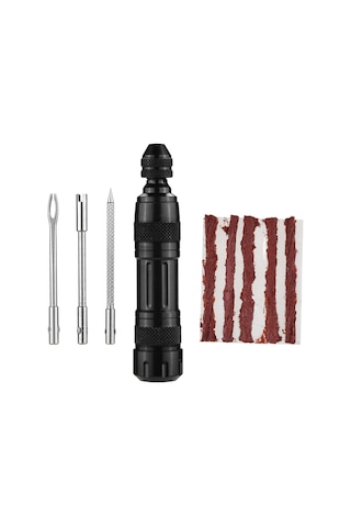 Teltree Yapıştırıcısız Hızlı Tekerlek Onarım Seti - Lastik Sökmeden Pratik Delik Tamiri Siyah