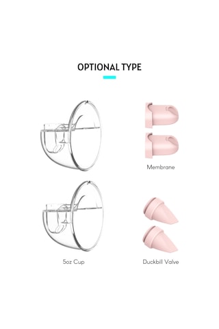 Moveevo Youha Elektrikli Göğüs Pompası Yedek Aksesuarı, The Ins Gen2 Giyilebilir Göğüs Pompası İçin 2 Adet 5oz Bardak Yumuşak