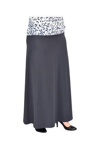 Kadın Uzun Lastikli Kloş Etek Bgl-st04728 Füme