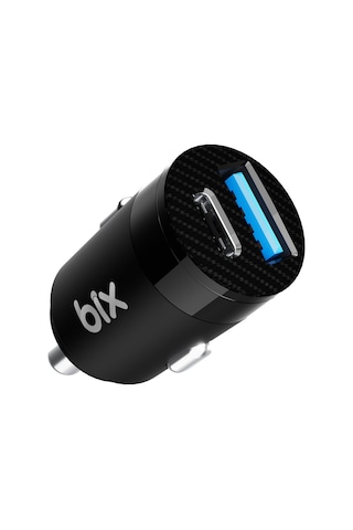 Bix Bx-ac65c 65w Pd Type-c Usb-a Çift Portlu Hızlı Şarj Özellikli Siyah Araç İçi Şarj Cihazı
