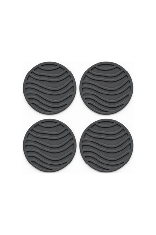 Rıpple Mini Dalga %100 Silikon Bardak Altlığı 8 Cm 4'lü Set Gri Çok Renkli