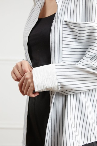 Dparis Tek Cepli Çizgili Gömlek