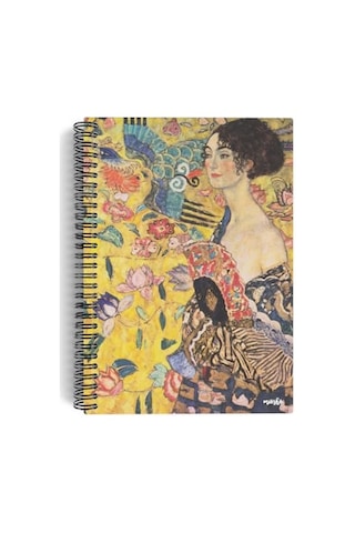 Gustav Klimt/lady With A Fan,1917-18 Spiralli Defter 15 A5 Çizgisiz 100 Sayfa Sanat