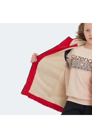 Slazenger CAMELIA Çocuk Kapüşonlu Kırmızı Mont & Kaban