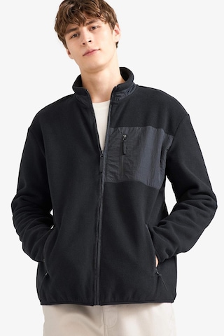 Defacto Regular Fit Dik Yaka Fermuarlı Polar Hırka A6892ax25wnbk81 Siyah