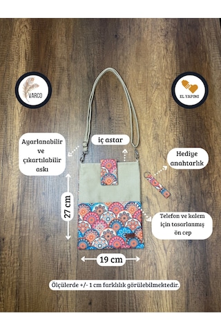 Aksesuarsepeti El Yapımı Cepli, Taşıma Askılı, Kılıf Çanta, Tablet Kılıfı, Kitap Kılıfı, Organizer Çanta, Koyukrem