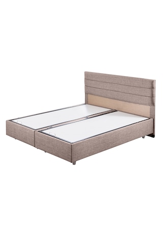 Sofia Çift Kişilik Baza Başlık Letto Yatak Seti - Açık Kahve 150 x 200