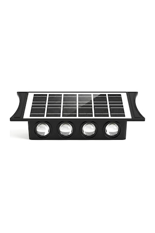Panther 8w Solar Led Duvar Lambası 900 Lümen Çift Renk 3000k 7000k Dış Mekan Pt-2930 Sarı