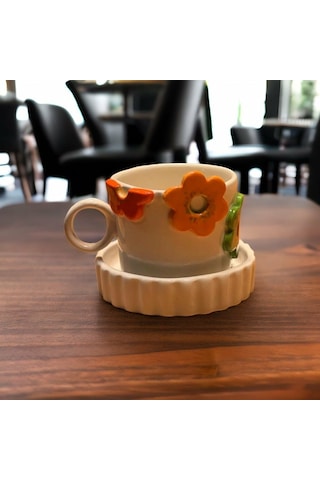 Renki Çiçekli Fincan Mug