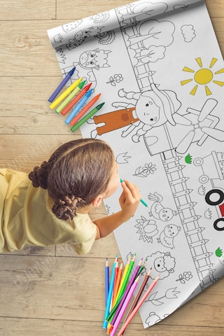 Melolisa Dev Boyama Çiftlik Temalı Bebek, Kreş Ve Çocuk Aktivite Ve Boyama Rulosu - Kids Coloring Roll