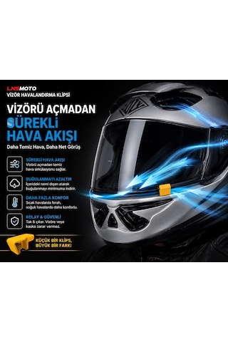 Lnsmoto Kask Vizör Havalandırma Klipsi Anti Buğu Aparatı Motosiklet Kask Vizör Aralayıcı