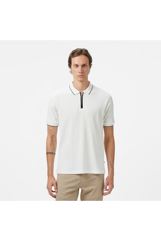 Nautica Erkek Beyaz Classic Fit Polo Yaka T-shirt Düz K55345t Beyaz