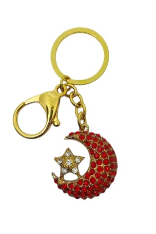 3d Dore Taşlı Ayyıldız Anahtarlık Lux