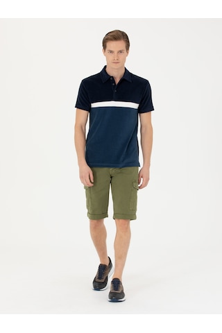 Cacharel Haki Slim Fit Jean Bermuda Şort Yesıl