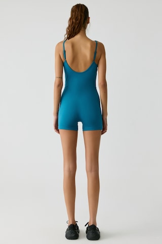 Grımelange Urban Beat Alesıa Kadın Slim Fit İp Askılı Training Mavi Tulum Mavi