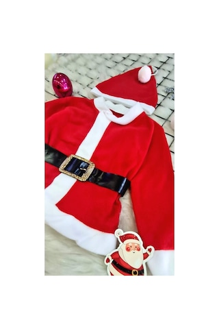 Pazarız Bebek Yeni Yıl Noel Baba Kostüm Yılbaşı Takımı Kırmızı