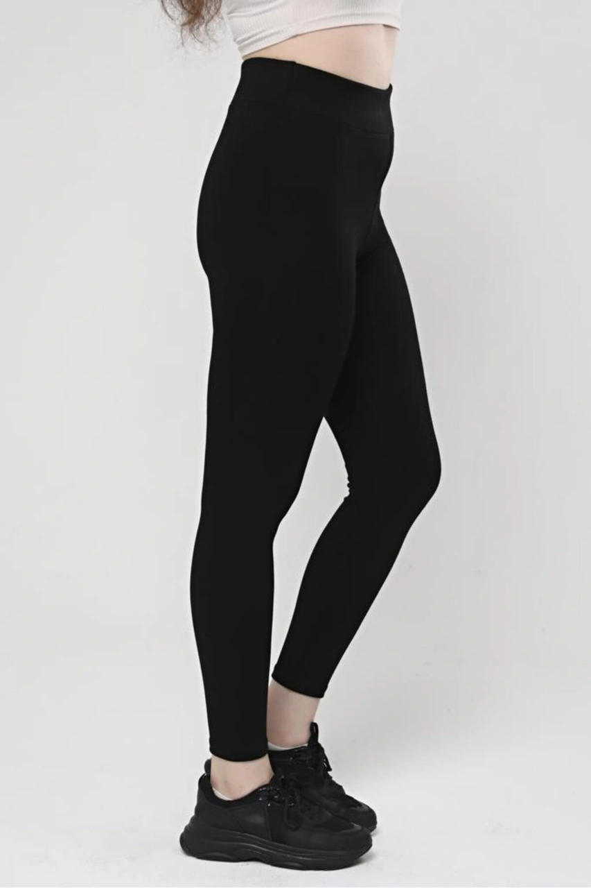 Thiff Gymwear Kadın Siyah Toparlayıcı Sıkılaştırıcı Çelik Örme Tayt SiYAH