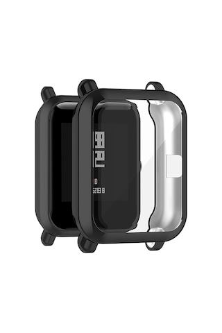 Microsonic Amazfit Bip Kılıf 360 Full Round Soft Silicone Siyah