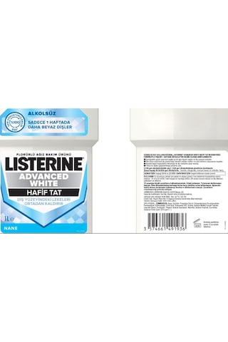 Listerine Advanced White Hafif Tat Ağız Bakım Suyu 1 L