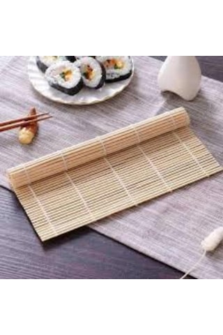 Lexroo Bambu Sushi Sarma Hasırı 24x24 Cm Doğal Bambu Sushi Mat Sushi Maker İçin Rulo Sarma Matı