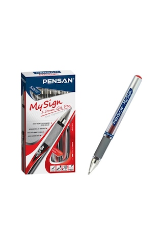 Pensan My Sıgn Jel Kalem 1 Mm Kırmızı 12'Li Kutu