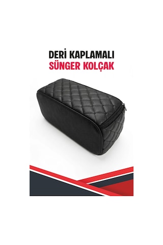 Fiat 126 Bis İle Uyumlu Sünger Kolçak Siyah Deri Siyah Dikişli