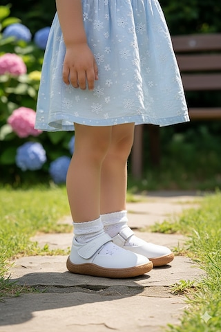 Kiko Kids Lida %100 Deri Günlük Kız Bebek Babet Ayakkabı Beyaz